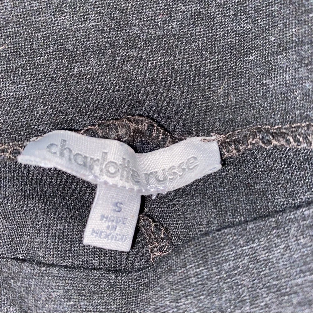 Charlotte Russe Skirt Dark Grey Gray Mini Slit Pull-On Small - Picture 2 of 6